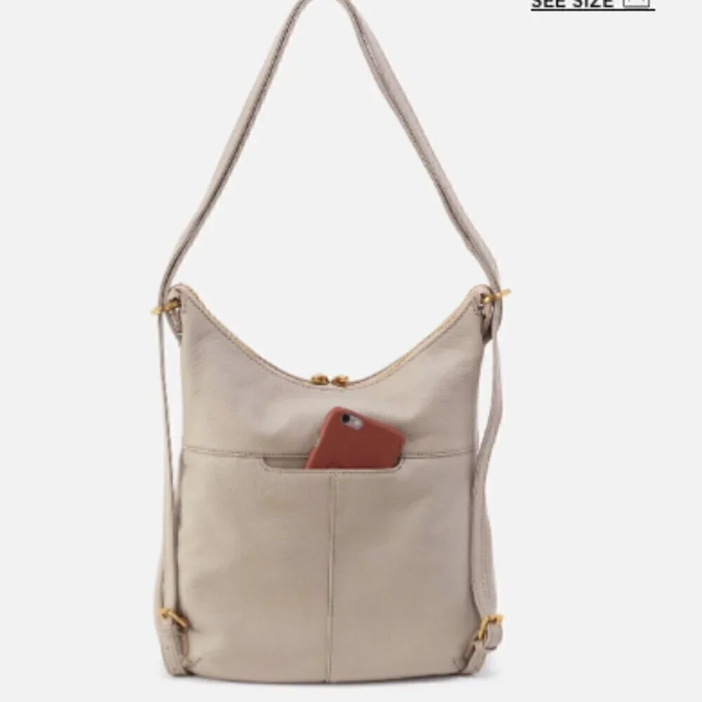 HOBO Merrin Convertible Leather Backpack Shoulder Bag Black Brown Everyday Purse